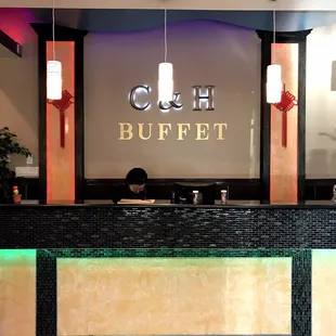 a man sitting at the counter