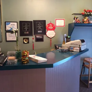 the front desk of a chinese restaurant