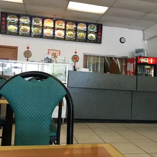 a view of the dining area