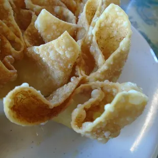 Fried wontons, close-up.