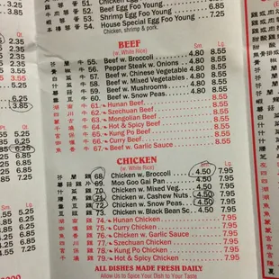 We liked all three chicken dishes tried (circled)