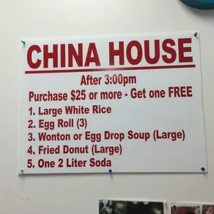 Free stuff after 3pm w/ $25 purchase!