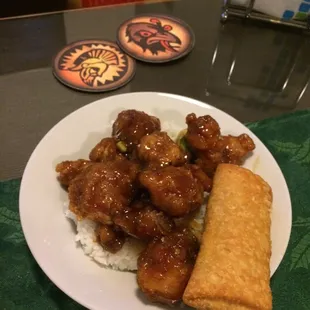 Family dinner Any Two. Egg Roll and General Tso Chicken