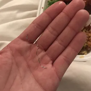 This is what I almost swallowed from my delivery order of General Tso's chicken platter. I called and they didn't care.
