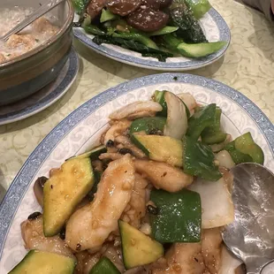 Black Bean Sauce W/ Fish Fillet and Black Mushroom W/ Chinese Green
