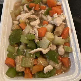 Chicken no almond ding. Get your shit together!