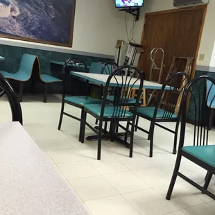 Inside restaurant, very basic nothing fancy.