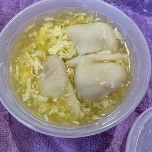 Wonton egg drop soup