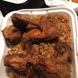 Chicken with shrimp fried rice