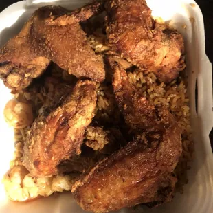 Another shrimp fried rice and chicken