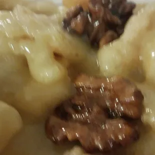 A close up of the walnut chicken