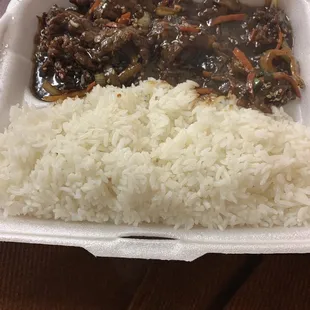 Bulgogi and steamed rice