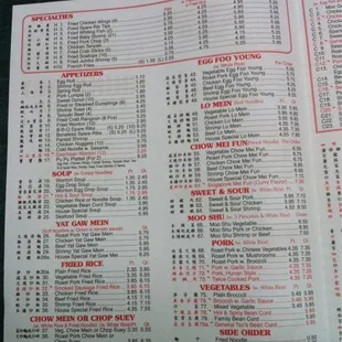 sushi and sashimi, menu