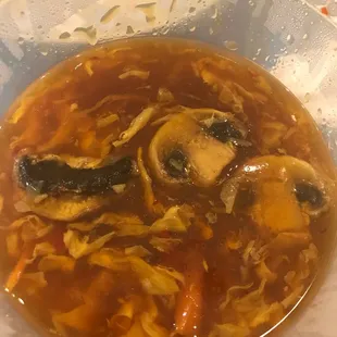 Hot and sour soup.  Very good