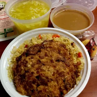 Roast Pork Egg Foo Young lunch special