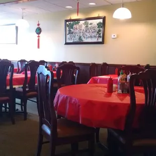 Interior is cheerful and bright.