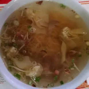 Traditional wonton noodle soup