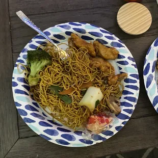 Vegetable Lo Mein Orange Chicken