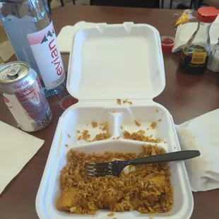 Orange chicken lunch special
