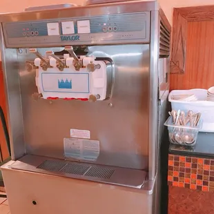 a stainless steel ice cream machine