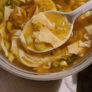 Egg Drop Soup with extra scallions