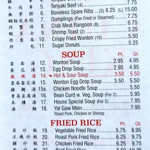 menu