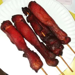 Red Teriyaki Chicken Skewers