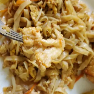 small bits of shaved chicken.