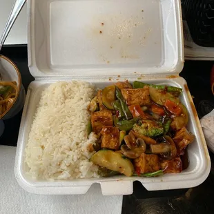 Special Value Szechuan Tofu and White Rice