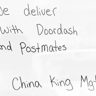 we are delivering with postmate and doordash all you need to do is to go on their app and search our restaurant&apos;s name but