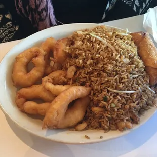 Fried shrimp and rice