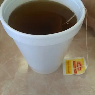 a cup of tea on a table