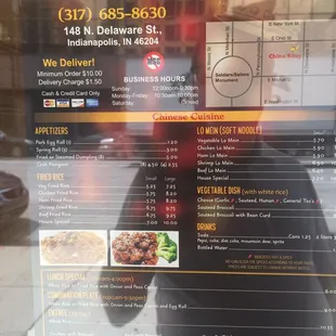 New menu side one