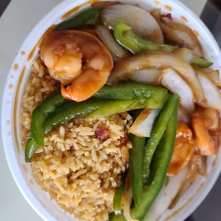 Spicy shrimp lunch special