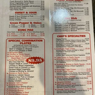menu