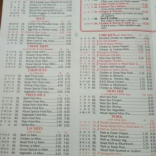 menu