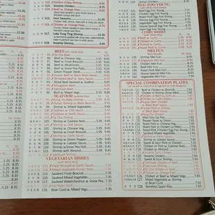 menu