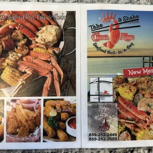 a menu for a seafood restaurant