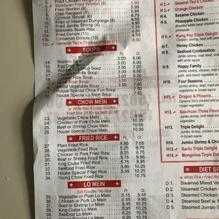 menu