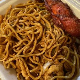 Teriyaki chicken on a stick was sooo good!!  Chicken Lo Mein was pretty good too.