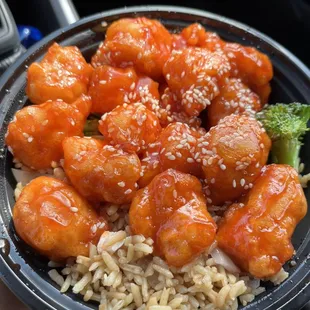 Lunch special- Sesame chicken with fried rice