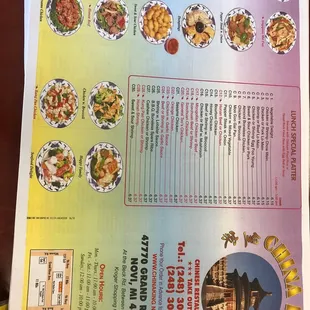 menu, tacos