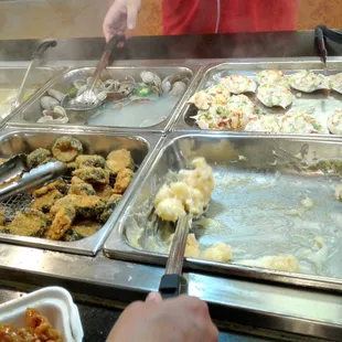 Making our box, sorry about the shrimp folks.