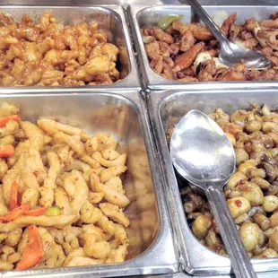 Honey chicken on top is best. Mushroom chicken is 95% mushrooms.