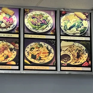 a variety of asian food on display