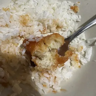 Sesame Chicken with too much coating/breading.