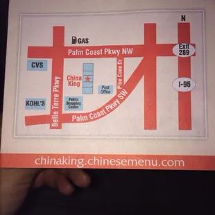 Web menu on bottom of photo, plus map. In with firehouse subs...the parking lot here is a free for all.