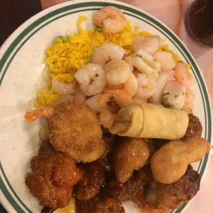 a plate of chinese food