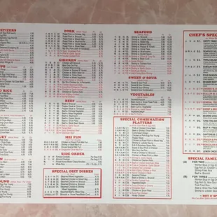 Full menu