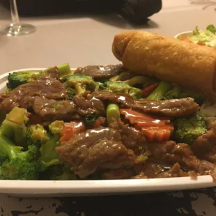 Beef and broccoli dinner. $8, a fork and a smile.